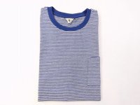 フィルメランジェ  HODGEボーダー ポケットTシャツ　 melange/blue