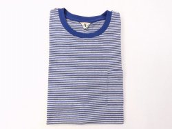 画像1: フィルメランジェ  HODGEボーダー ポケットTシャツ　 melange/blue