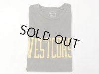 ミクスタ　　S/Sクループリント Tシャツ　   WEST COAST   ビンテージブラック