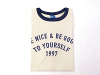 グッドオン　 半袖リンガープリントTシャツ   BE NICE    ネイビー