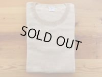 ジチピ     S/SクルーネックTシャツ　　  ベージュ×ホワイト
