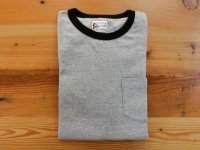フェルコ 半袖クルーネックリンガーTシャツ　  H.グレー×ブラック