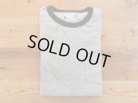 フェルコ 半袖クルーネックリンガーTシャツ　  H.グレー×ブラック