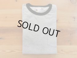 画像1: フェルコ 半袖クルーネックリンガーTシャツ　  H.グレー×ブラック