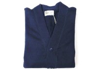 FELCO   　12oz TERRY V NECK BUTTON CARDIGAN          イタリアンネイビー