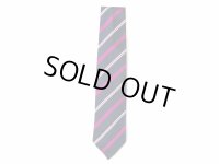 バタク　　　レジメンタル タイ　　　ネイビー×ラズベリー