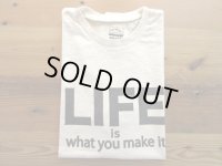 MIXTA 2023 SSプリントTシャツ　         LIFE      Natural (Black)   