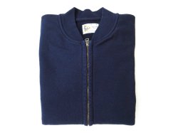 画像1: FELCO  　CLASSIC FIT 16oz TERRY ZIP BASEBALL NECK W/SLASH POCKET              ITALIAN NAVY