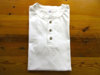 CAL CRU      S/S 3BUTTON  HENLEY  TEE         WHITE(マーブルボタン)