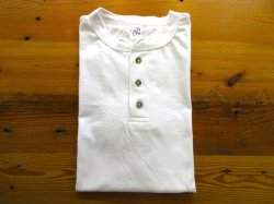 画像1: CAL CRU      S/S 3BUTTON  HENLEY  TEE         WHITE(マーブルボタン)