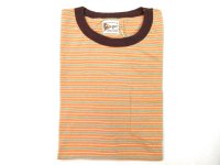 FELCO     S/S CREW POCKET TEE  SUMMER STRIPE    Lt ORANGE/BROWN