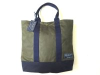 MANIFATTURA CECCARELLI        SMALL TOTE BAG　　GREEN/NAVY