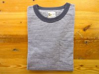 FELCO   S/S RINGER POCKET TEE   BOYISH STRIPE             Blue--White& Charcoal