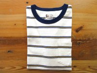 FELCO   S/S CREW POCKET TEE   CRESER STRIPE                  Natural-Blue& Mustard