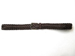画像1: L.L.Bean    Men's Essential Braided Leather Belt          Dk.BROWN