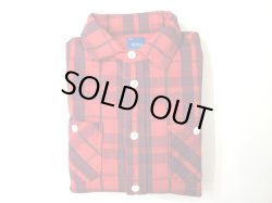 画像1: GOOD ON  フランネルチェックスウェット シャツジャケット     SCARLET