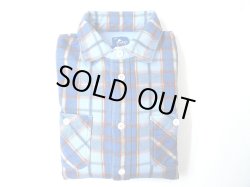 画像1: GOOD ON  フランネルチェックスウェット シャツジャケット     HAZE BLUE