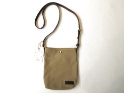 画像1: HERITAGE LEATHER　   　CANVAS SACOCHE BAG W/LEATHER STRAP　　　KHAKI