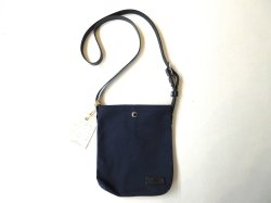 画像1: HERITAGE LEATHER　   　CANVAS SACOCHE BAG W/LEATHER STRAP　　　NAVY