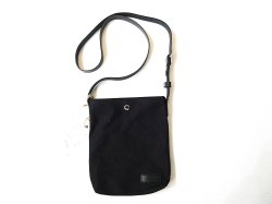 画像1: HERITAGE LEATHER　   　CANVAS SACOCHE BAG W/LEATHER STRAP　　　BLACK