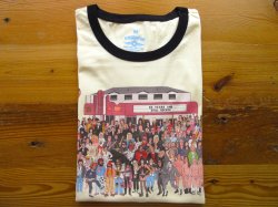 画像1: BLUESCENTRIC    半袖プリントリンガーTシャツ　　The Roxy LA  Waldo       　Natural