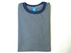 画像1: Good On  LSミニストライプ　クルーTシャツ　　NAVY×G.GRN