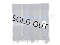 HIL TOP   Lambs wool  Scarf     　　　     ネイビー×グレー×ブルー