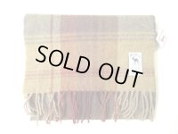 HIL TOP   Lambs wool  Scarf      　　　　ライトブラウン×ワイン