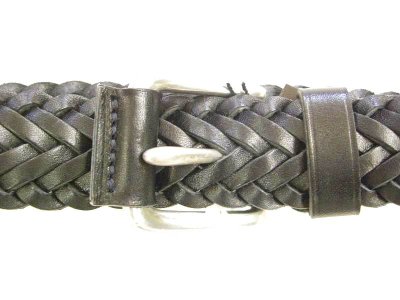 画像1: アングロレザークラフト　レザー　メッシュベルト　３０mm　Braided  ネイビー