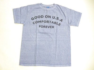 画像1: グッドオン　FOREVERプリント 半袖クルーTシャツ   P-Cブルー×ネイビー