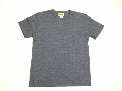 画像1: フェルコ 半袖クルー無地ポケットTシャツ　　　ヘザーネイビー