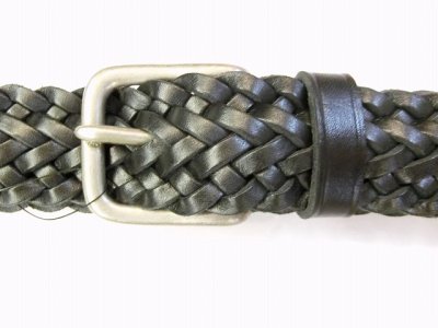 画像1: アングロレザークラフト　　　３０mm 9PLAIT 　Braided メッシュベルト　　 ブラック