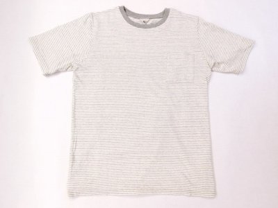 画像1: フィルメランジェ  HODGEボーダー ポケットTシャツ　 melange/ozone white