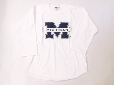 画像1: グッドオン×MICHIGAN UNIVERSITY ベースボールTシャツ    WHITE