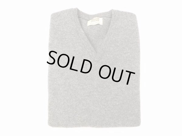 画像1: ウィリアムロッキー  ラムウール Vセーター    CLIFF(グレー) (1)