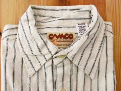画像2: CAMCO  S/S   シャンブレーシャツ      　ナチュラル レイルロードストライプ