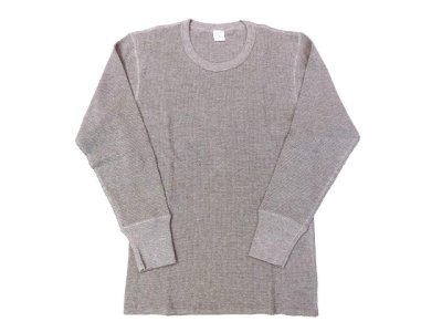 画像1: ジチピ    クルーネック 長袖 サーマルTシャツ　　  グレー
