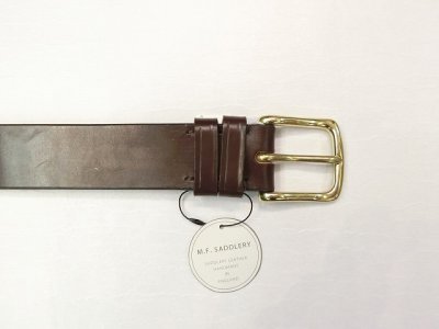 画像1: MF SADDLERY　1.5インチ サドルレザーベルト　  Hブラウン