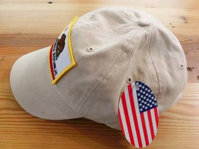 画像1: BAYSIDE (ベイサイド)     UNSTRUCURED WASHED TWILL CAP       w/WAPPEN - STONE / CAL REPUBLIC 