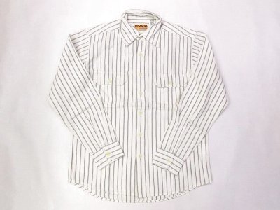 画像1: CAMCO  L/S   シャンブレーシャツ    レイルロードストライプ(ナチュラル×ネイビー)