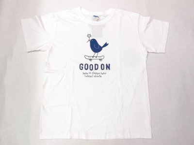 画像1: グッドオン　プリント 半袖クルーTシャツ BLUE BIRD    ホワイト×ブルー