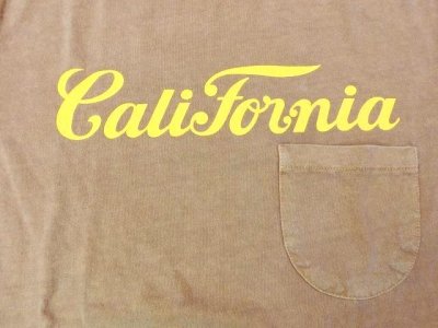 画像2: ミクスタ　　S/Sクループリント ポケットTシャツ　　  CALIFORNIA      キャメル