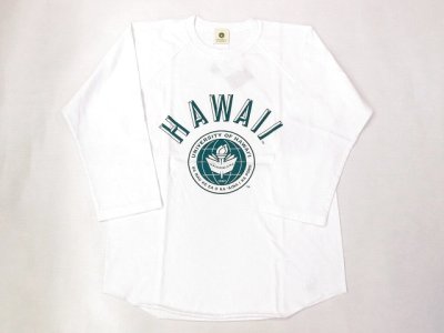 画像1: グッドオン× UNIVERSITY OF HAWAII ベースボールTシャツ      WHITE