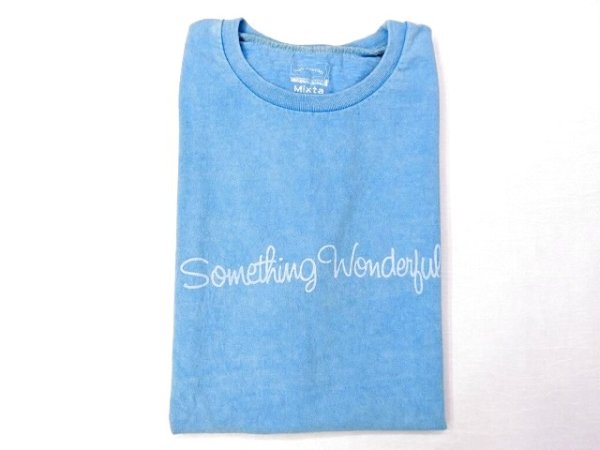 画像1: ミクスタ　S/Sクループリント Tシャツ　   SOMETHING WONDERFULL 　　パシフィックブルー (1)