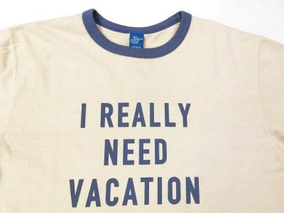 画像2: グッドオン　 半袖リンガープリントTシャツ   NEED VACATION    スモーキーブルー