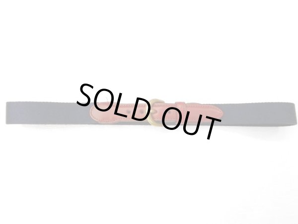 画像1: バロンズ ハンター    SURCINGLE RIBBON BELT      ネイビー (1)