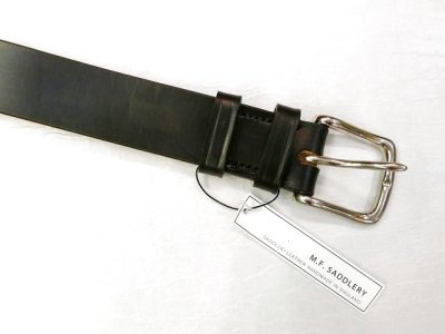 画像1: M.F.SADDLERY   1.5インチ サドルレザーベルト　    ブラック