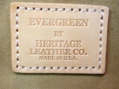 画像1: HERITAGE LEATHER×EVERGREEN 　   トラベルショルダーポーチバッグ　カーキ×ブラウン　　　