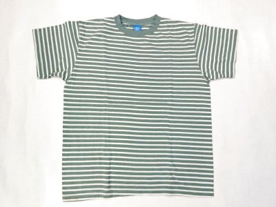 画像1: グッドオン　ボーダー半袖Ｔシャツ　     G.GREEN×WHITE