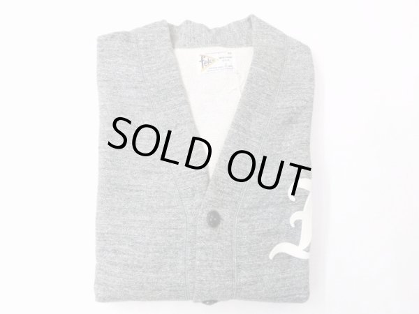画像1: FELCO   V NECK BUTTON LETTERED CARDIGAN　　　チャコールヘザー (1)
